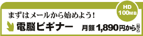 【電脳ホスティングCLUB】 電脳ビギナーはとりあえずメールから始めたい!というインターネット初心者におすすめのプランです。