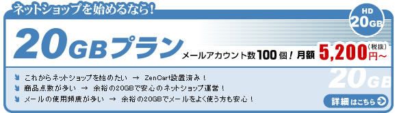 �l�b�g�V���b�v���n�߂�Ȃ�I�y20GB�v�����z�z�X�e�B���O�T�[�r�X